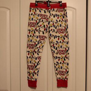 Lazy One PJ Leggings Size XL Lights Out with Christmas Light Design Loungewear
